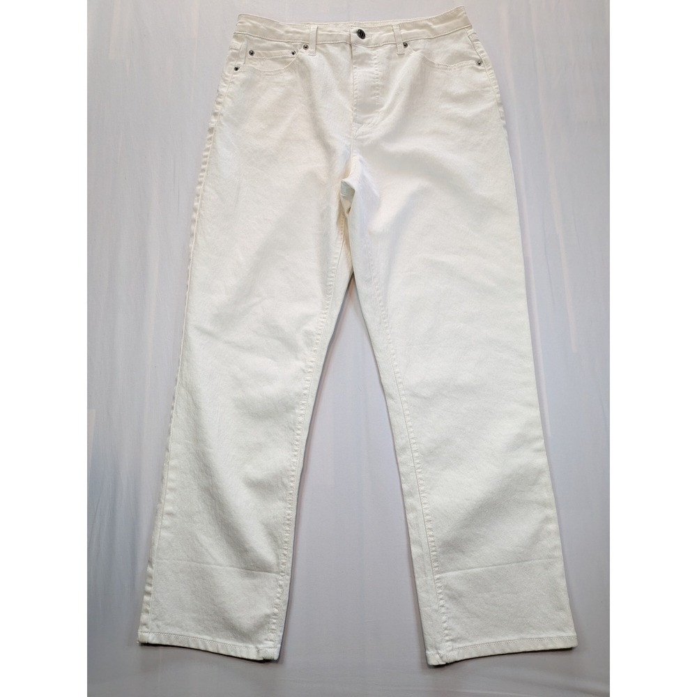Frye Womens Straight Leg Jeans White High Rise Denim Pants Size 10/30 Minimalist